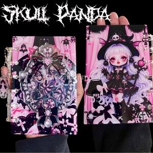 NEW Shaker Acrylic notebook Journal DIY Skull Panda Themed Diary Planner Pink A7